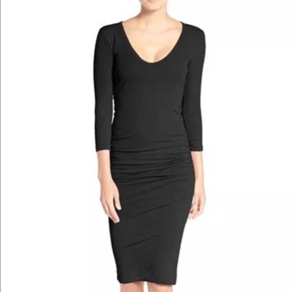 James Perse Multi-Layered Ruched Jersey Dress
